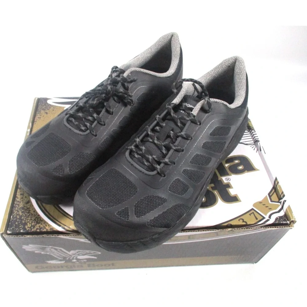 Georgia Boot ReFLX Shoes Men's 11.5‎ Black Composite Toe Work Slip Resistant NEW